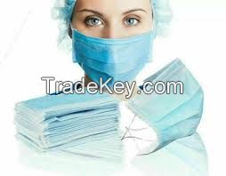 Meltblown Nonwoven Fabric Face Mask Blue Disposable Mask Face 3ply for Virus Protection in Low Risk Environments 