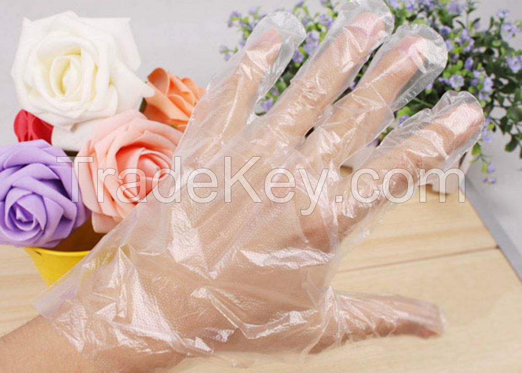 Disposable Hand Gloves PE Gloves Clear in Vinyl Powder Free for Cooking Cleaning Restaurant Clinic Factory Workshop Laborat