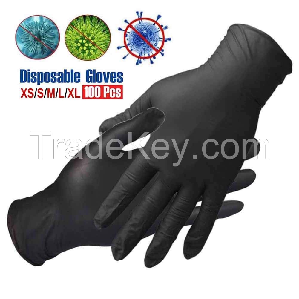 Disposable powder free black PVC examination gloves manufacturers