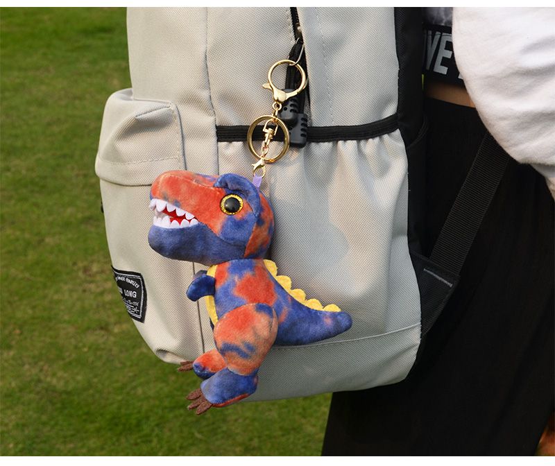 AYZTOY dyed flower Tyrannosaurus ins vibrato trend bag jewelry riding clothing leather key ring plush pendant toy