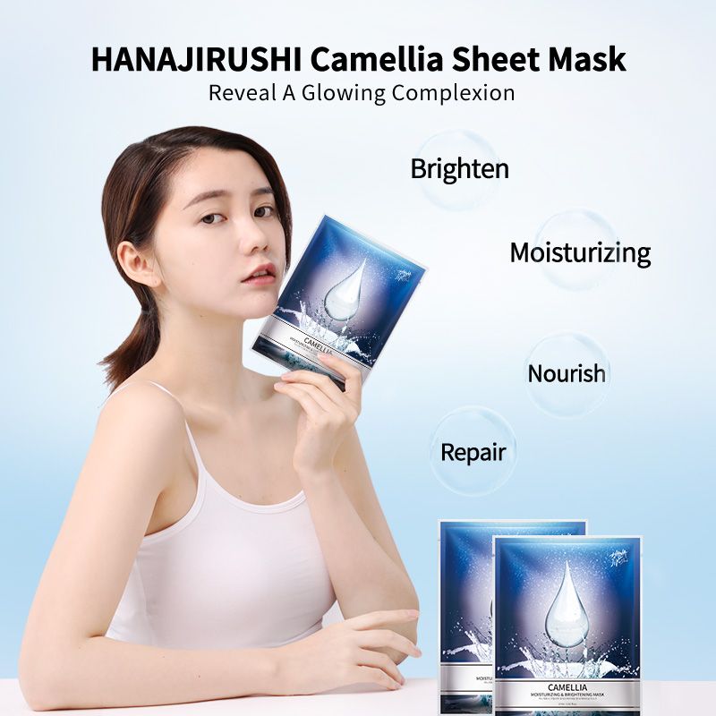 HANAJIRUSHI Camellia Moisturizing Brightening Sheet Mask Wrapped Mask 27ml*10pcs