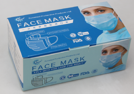 Disposable medical protection one time ues hospital 3ply face masks white and blue factory wholesale