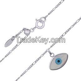 Silver Chain Necklace with Little Eye Charm