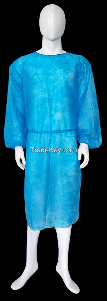 Hospital Isolation Gown     Splash Resistant - Level 1, Neck ties, Waist ties and Elastic cuff