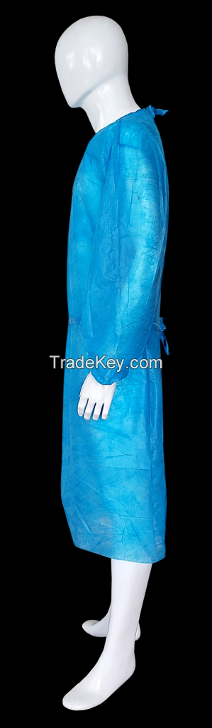 Hospital Isolation Gown          Splash Resistant - Level 1, Neck ties, Waist ties and Elastic cuff