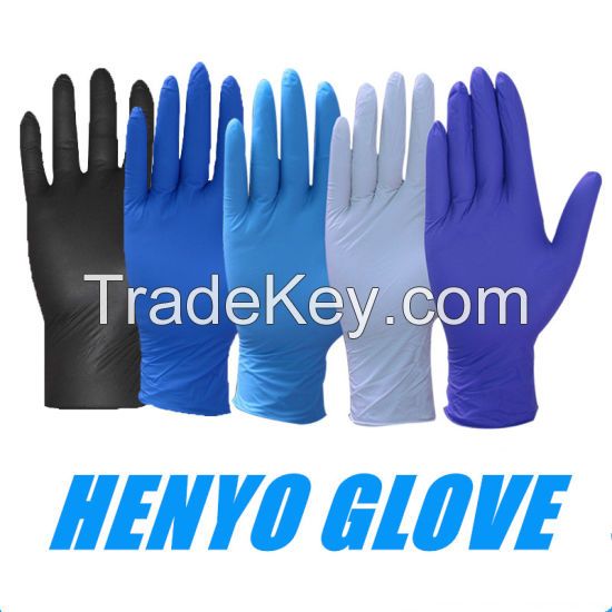 Blue Black White Disposable Examination Medical Nitrile Glove Powder Free Surgical Latex Nitrile Gloves