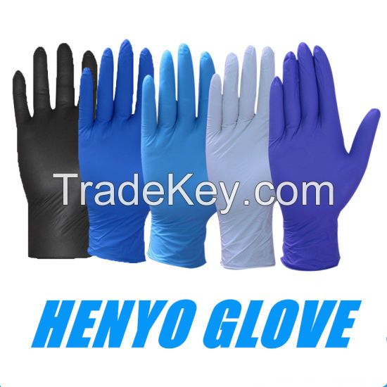 Blue Black White Disposable Examination Medical Nitrile Glove Powder Free Surgical Latex Nitrile Gloves 