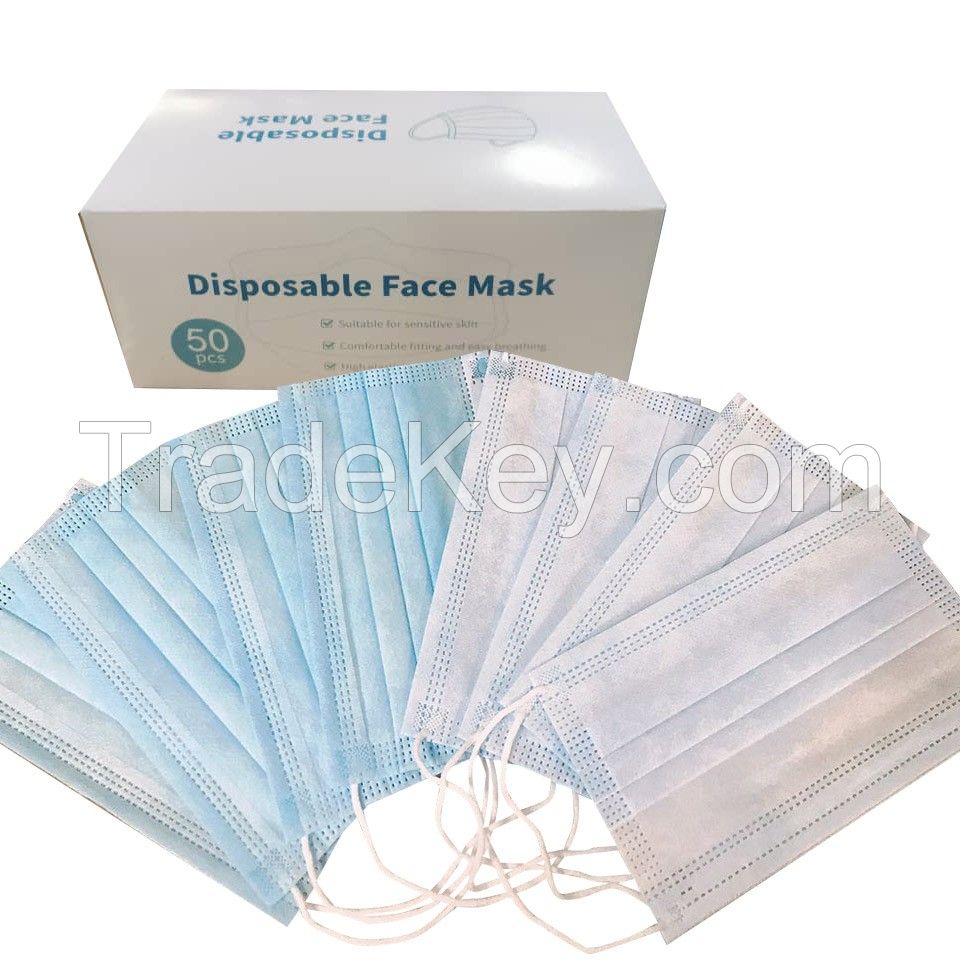 Mask Disposable Face Non-Woven Disposable Face Mask Disposable Non-Woven 3Ply Face Mask With Low Price