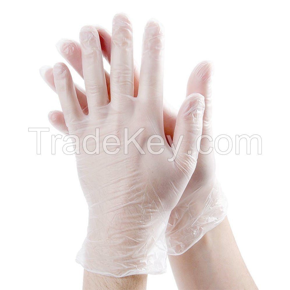 100% High Quality Powder Free Vinyl Transparent PVC Examination Gloves Disposable For Food