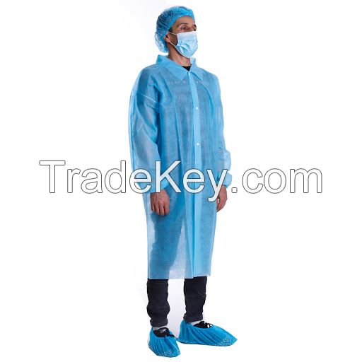 Disposable customize nonwoven sms medical lab coat for sale
