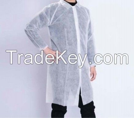 Breathable Wholesale PP Non Woven Disposable Visitor Hospital Uniform Lab Coat