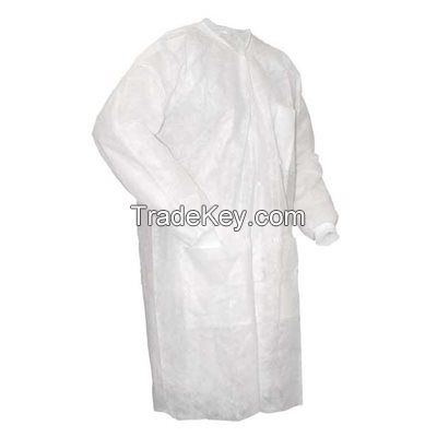 Breathable Wholesale PP Non Woven Disposable Visitor Hospital Uniform Lab Coat