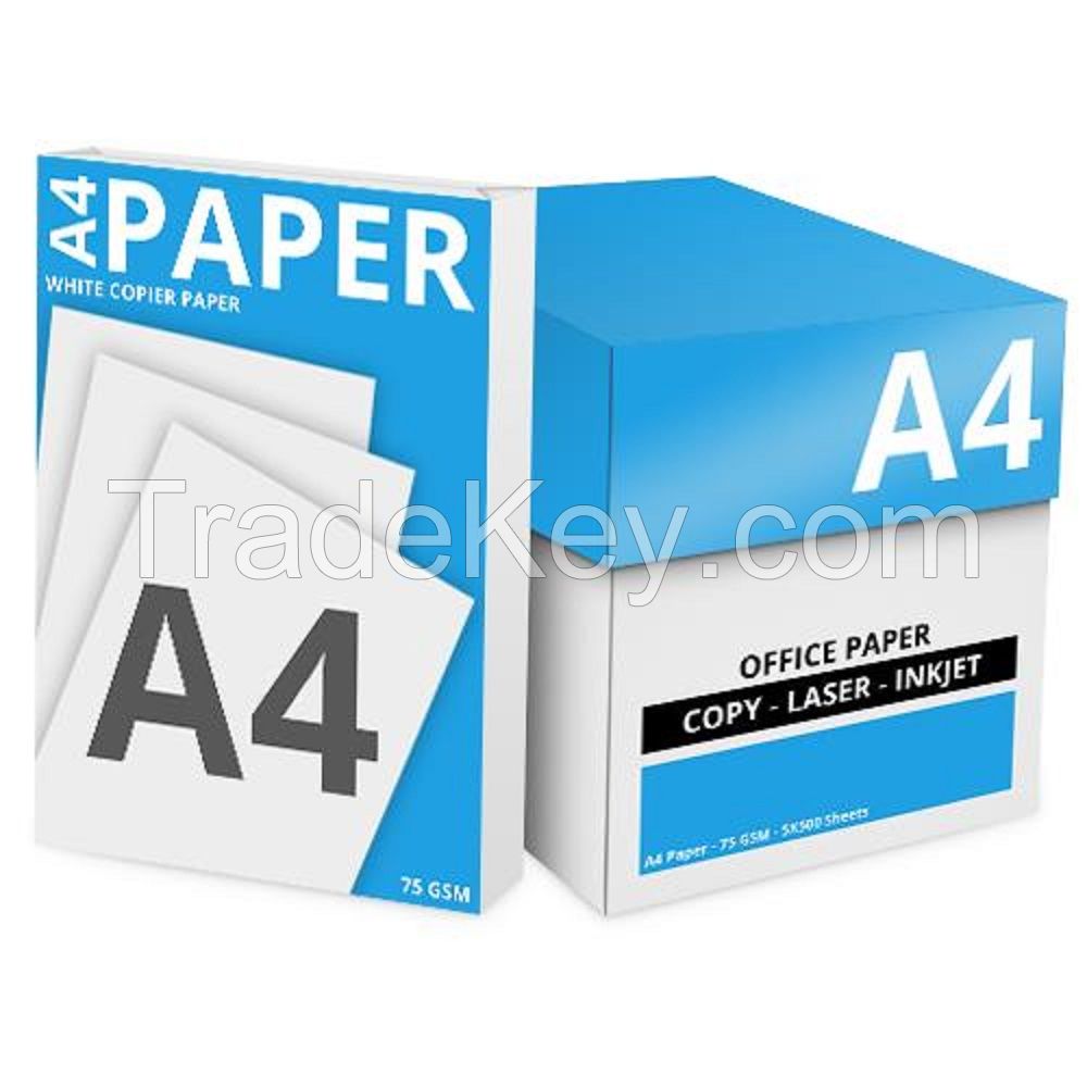 100% Wood Pulp A4 Copy Paper 80 GSM manufactured in Thailand