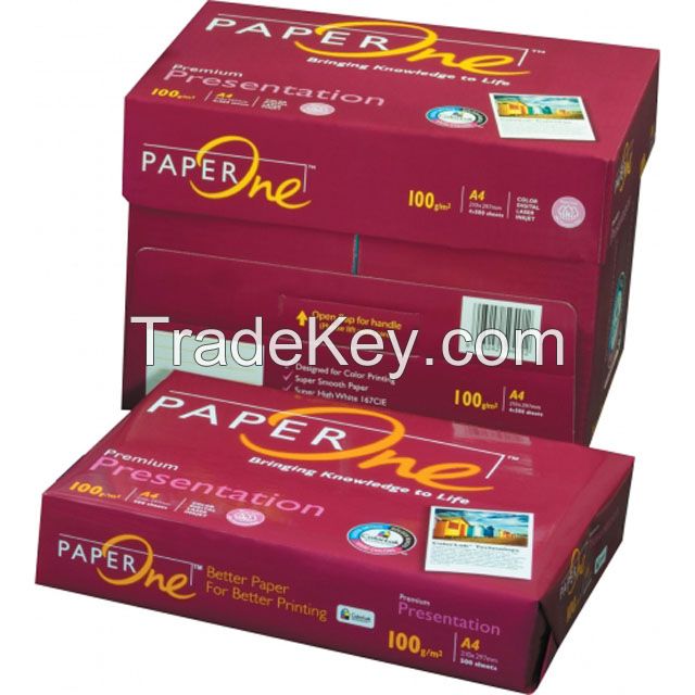 100% Wood Pulp A4 Copy Paper 80 GSM manufactured in Thailand