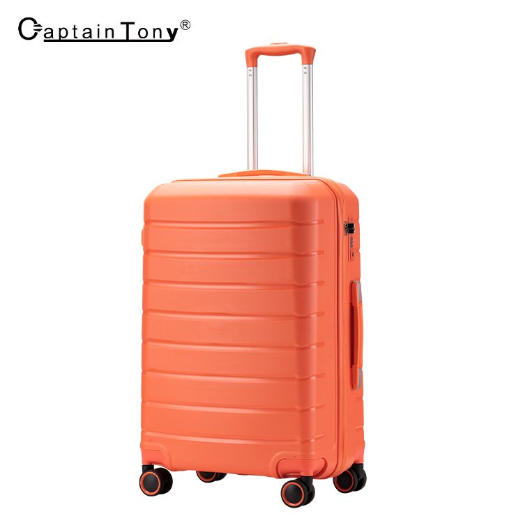 Factory offers high quality unbreakable PP suitcase TSA lock luggage