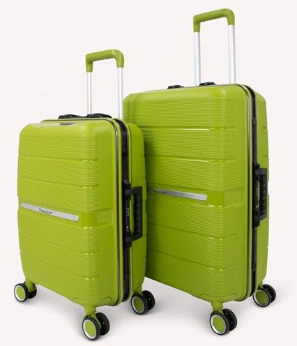 Factory offers high quality unbreakable PP luggage sets TSA lock rolling luggage