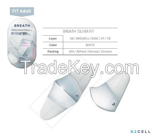 N2CELL BREATH SILVER Mask- Regular fit for adults