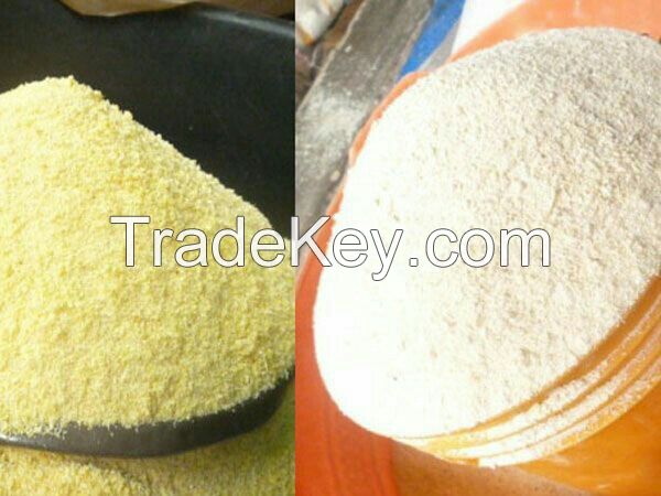 Garri, yam flour, plantain flour