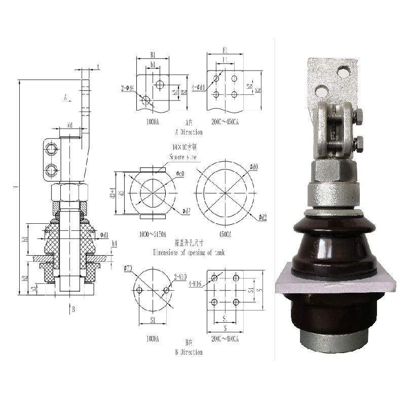 china supply bushing for low voltage Transformer3KV 1000A Electrical Porcelain Insulator