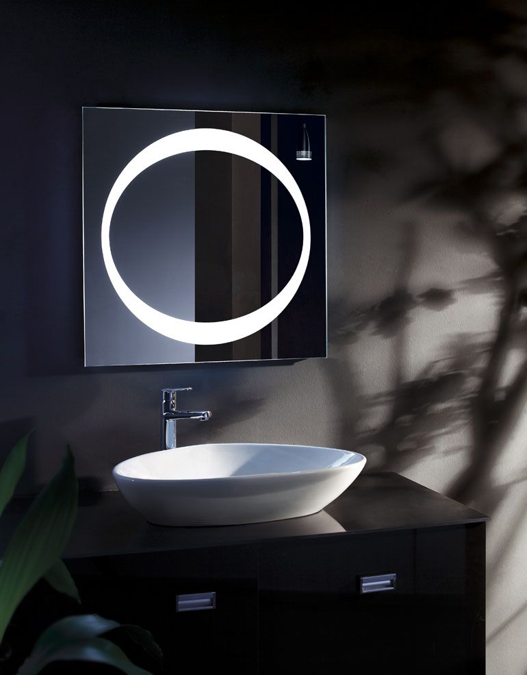 Square Art Vanity bluetooth Magnifying bath mirror wall mounted