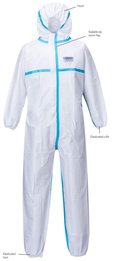 Medical Protective Clothing Certified By FDA, CE, ISO,TUR Type 4 Blue stripe