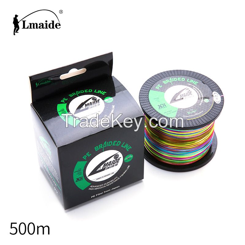 Wholesale price Super Strong fishing line PE colourful braided wire 8x colourful braided fishing line 16lb - 100lb