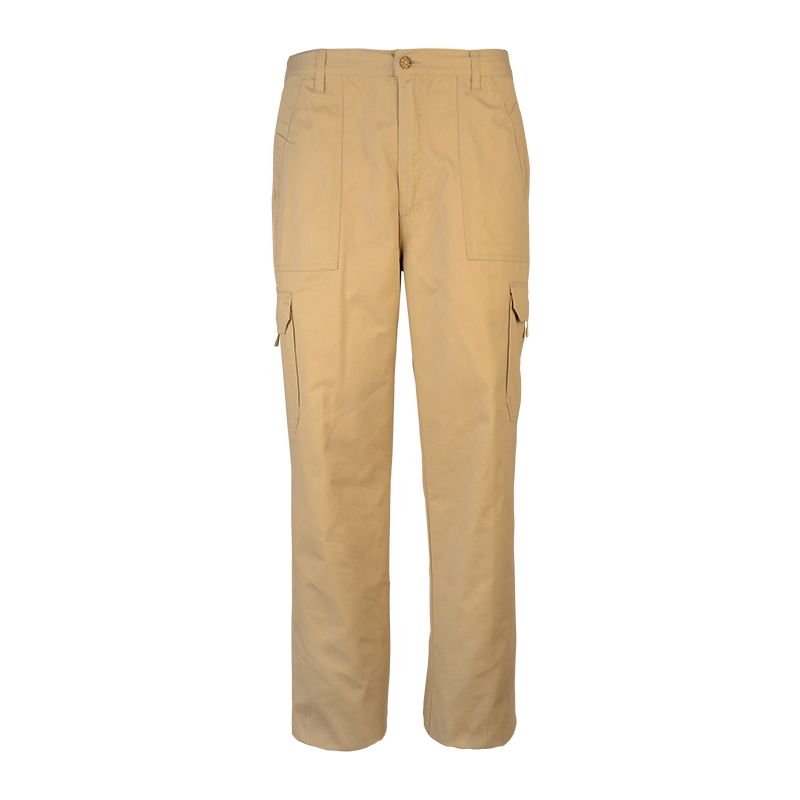 Fashion Men's Stretch Cotton Beige Colours Long Cargo Pants