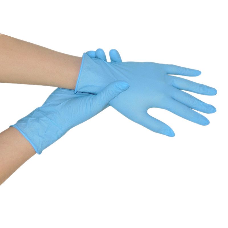 Work Rubber Hand Blue Powder Free Cheap Thick Disposable Nitrile Glove
