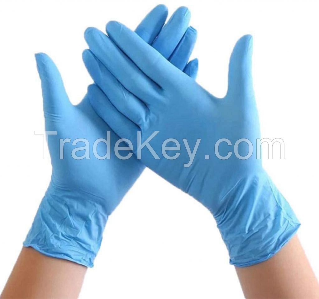 Nitrile Exam Gloves, Powder-Free, Medical Grade, Cool Blue Protection Disposable Nitrile Gloves for Hospitals, Law Enforcement