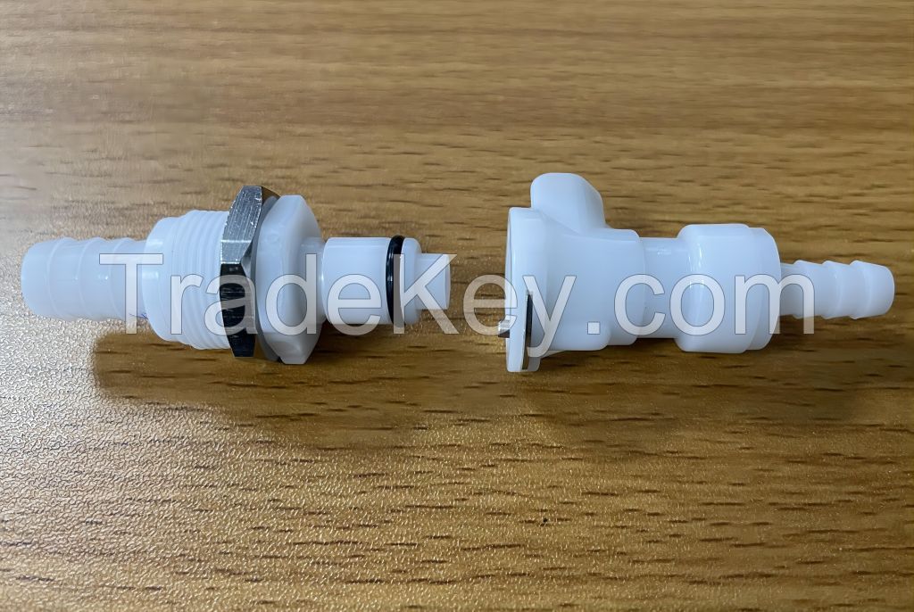 DSS 1/4 inch POM valved plastic pipe quick air connector fittings