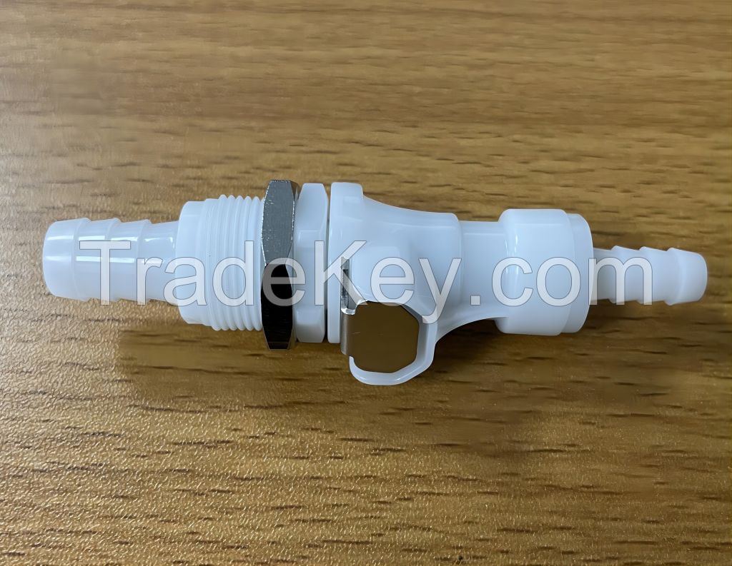DSS 1/4 inch POM valved plastic pipe quick air connector fittings