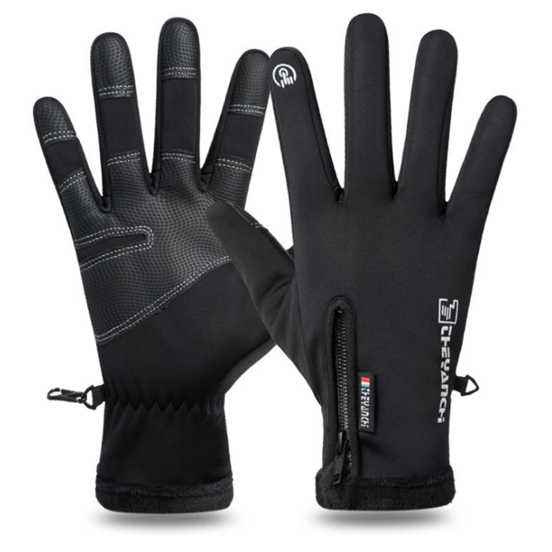 Warm touch screen touch screen zipper gloves