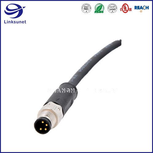 M8 Screw Type Unshielded Waterproof connector and Wire for automotive wire harness