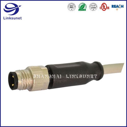 M8 Screw Type Unshielded Waterproof connector and Wire for automotive wire harness