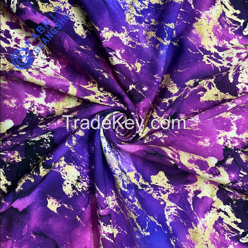 180-200GSM China supplier Cotton elastic digital print jersey high quality fabric