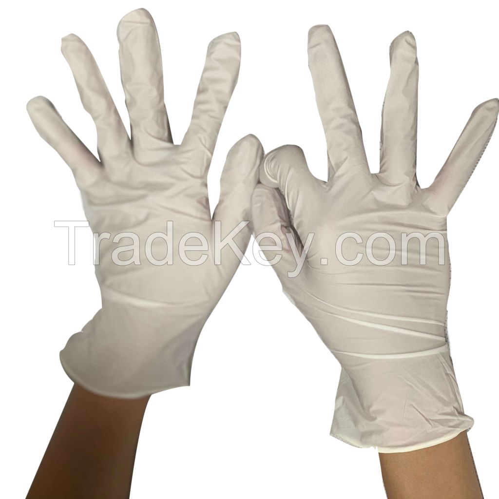 white Latex Powder Free Laboratory Medical Disposable gloves