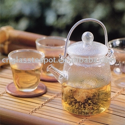 glass teapot with stainless steel handle(E07013)