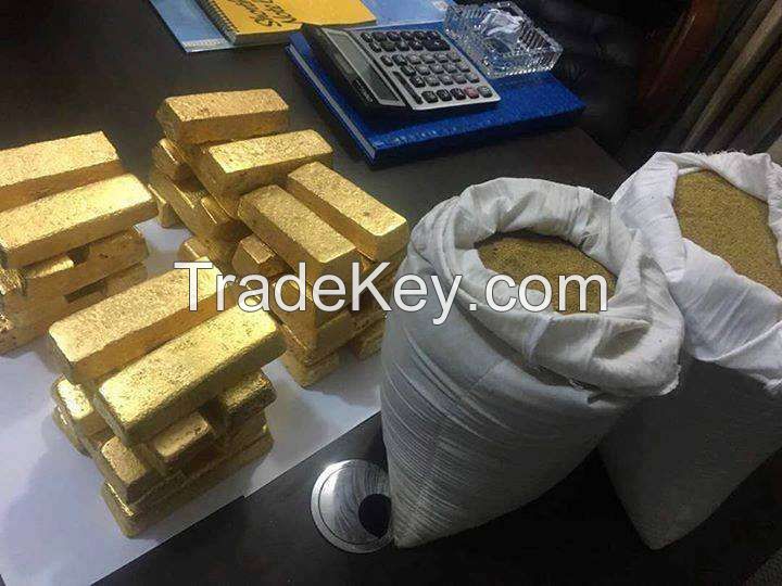 Gold bars, Dore bars 95.96 purity 22+ carats or better