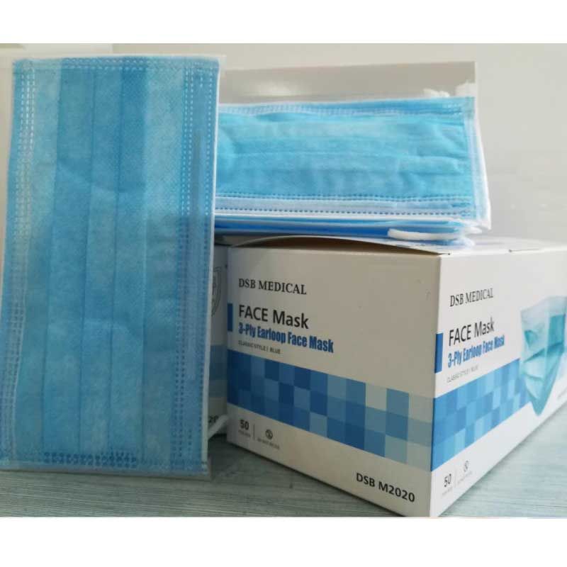 Three-layer Disposable Non Woven Melt-blown Fabric Medical Mask Non-sterile EN14683 ASTM CE