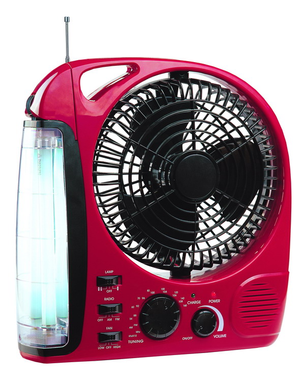 Emergency Light-8" Rechargeable Fan with Lamp & Radio(RN-283)