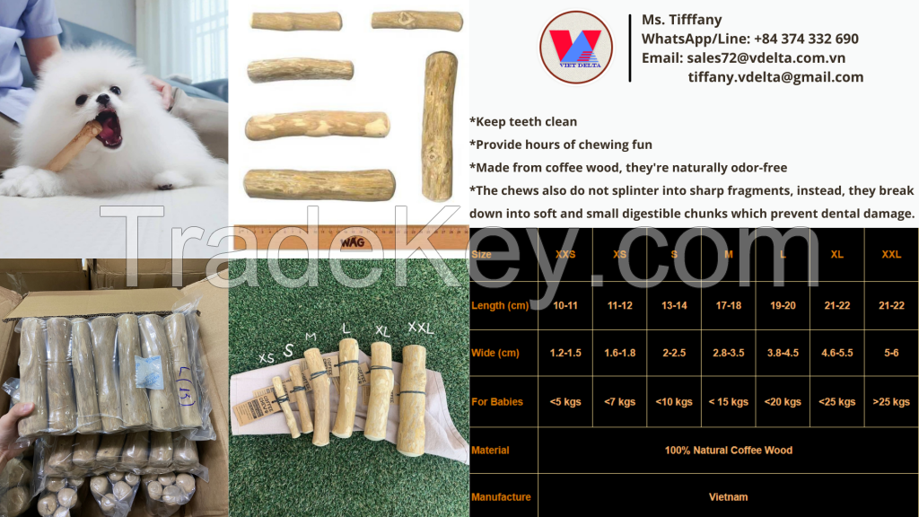 Coffee Wood Chew Toy For Dog 100% Coffee Wood Chew Stick & Tug