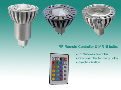 LED MR16 bulb with RF wireless remote controller(1watt/3watt)