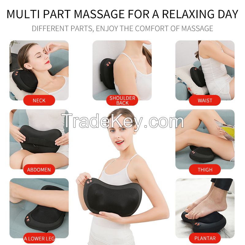 Portable Electric Shiatsu Home Car Full Body Massager Warm Compress Back Travel Air Kneading Cervical Pillow Massage