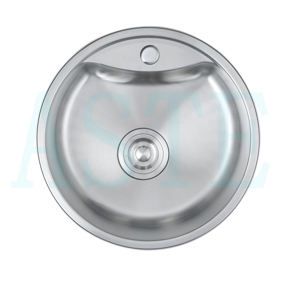 pressing single bowl stainless steel kitchen sink round