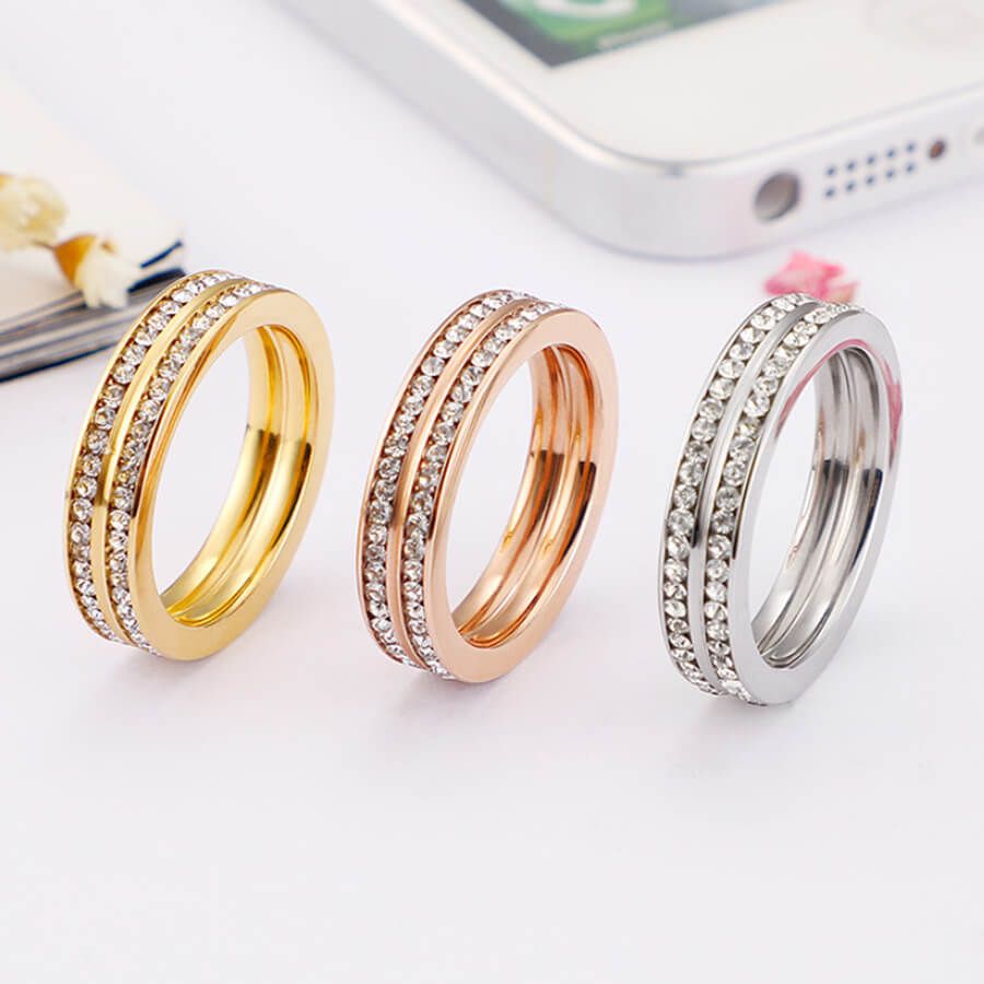 Stainless Steel Diamond Rings