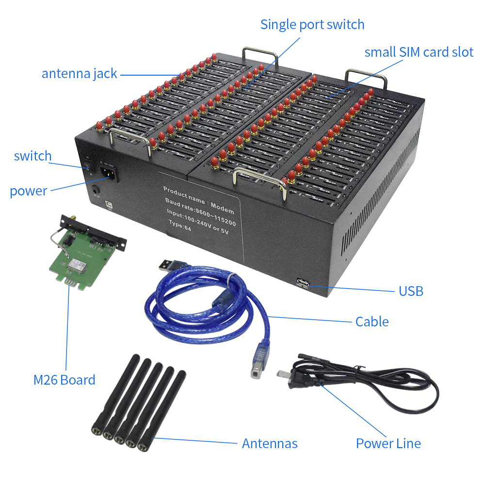 Hot Sale 64 Port Sms Modem Gateway Hardware/ Bulk Sms Receive Sms Online