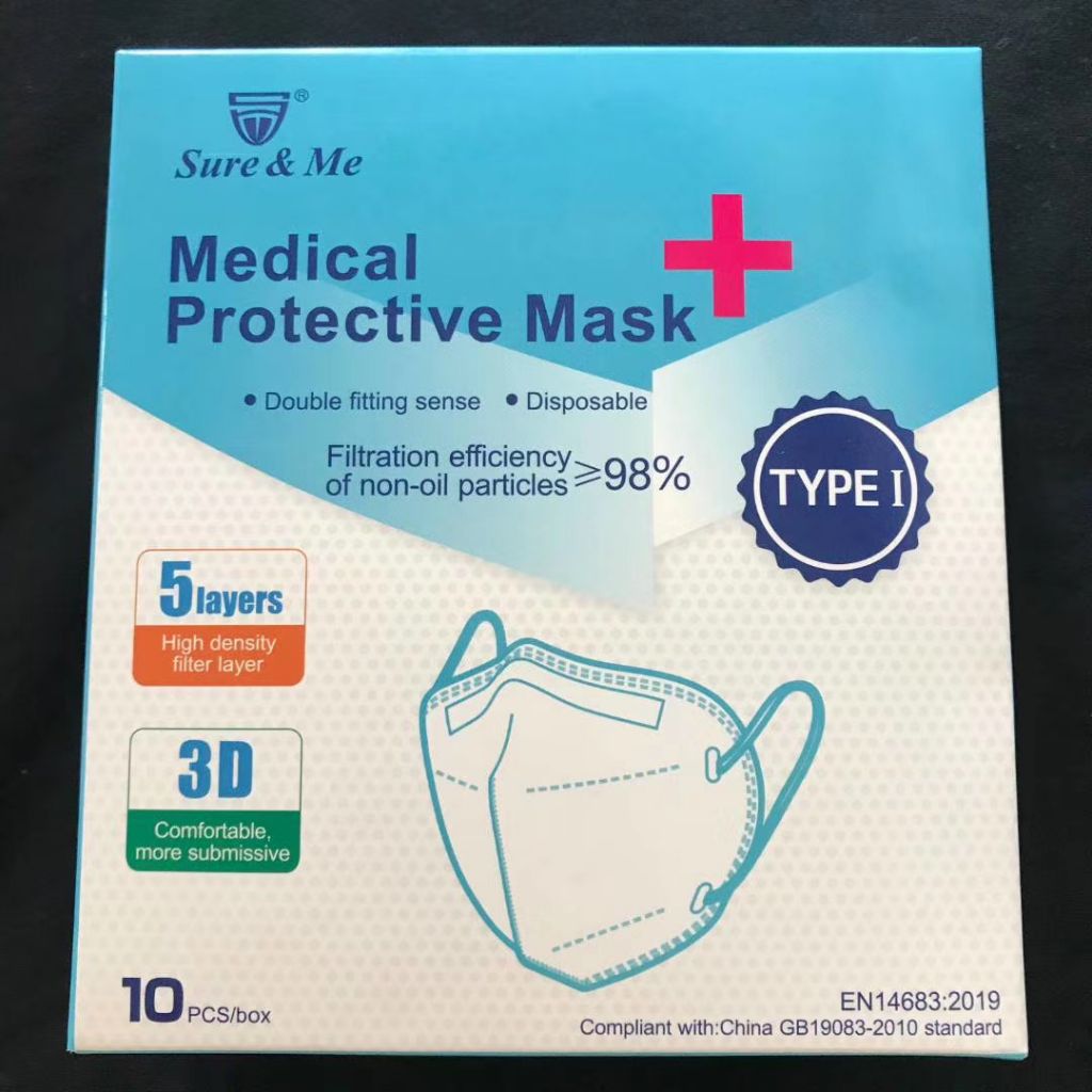 Brand sure & me N95 medical protective mask has a filtration of more than 98%