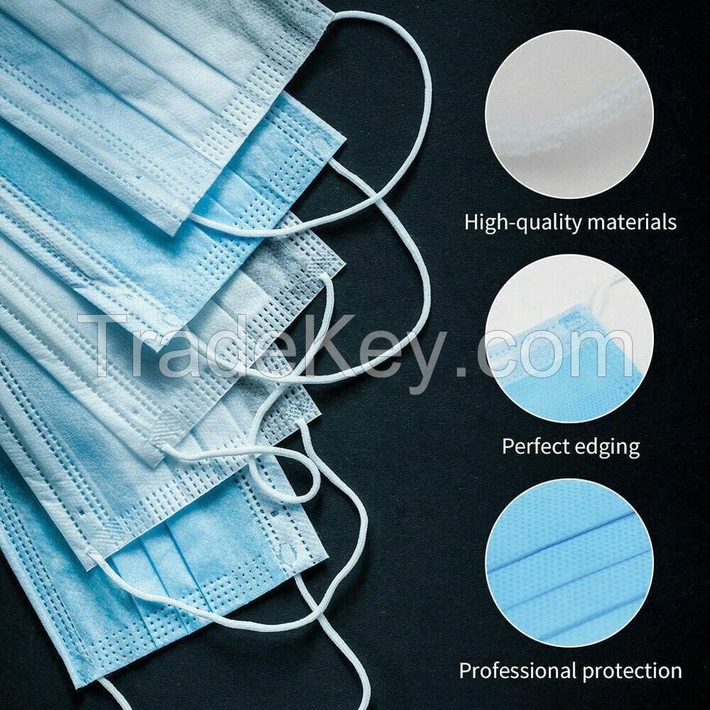 Disposable 3 Ply PP Face Mask With tie-on and ear loop.