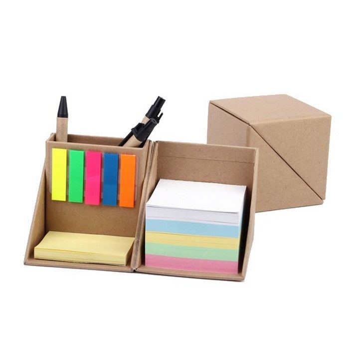 Promotion gift memo cube with sticky notes and pen holder