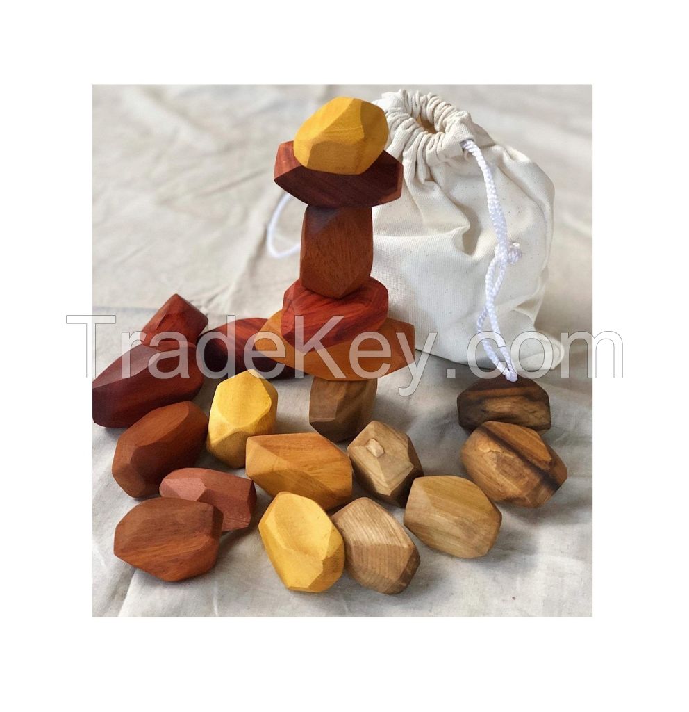 Cheap price Tumi ishi wood stones balancing rocks education toys kid toys